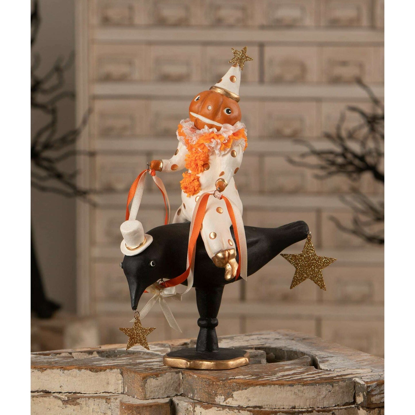 Pumpkinhead on Crow | Halloween Decor | Bethany Lowe