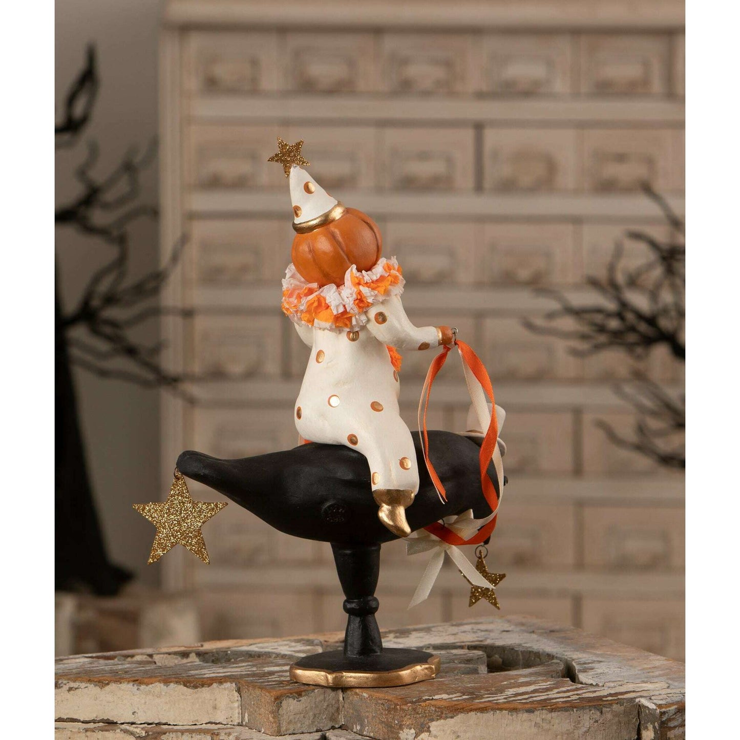 Pumpkinhead on Crow | Halloween Decor | Bethany Lowe