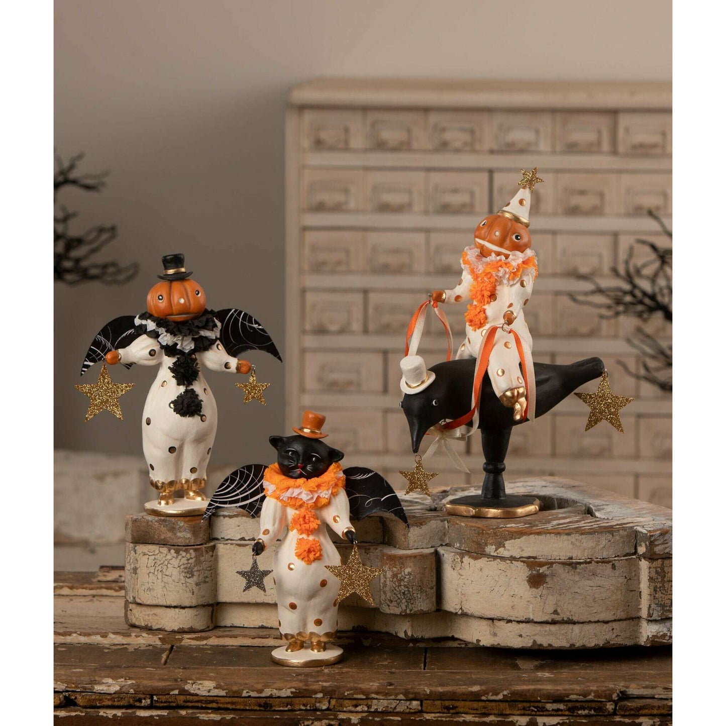 Pumpkinhead on Crow | Halloween Decor | Bethany Lowe