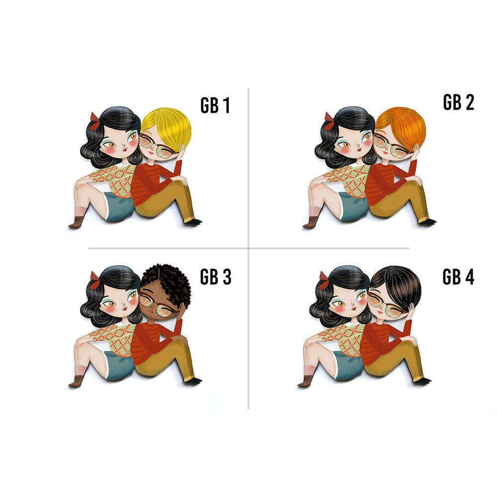 Puzzle with brunette girl brooch by Laliblue