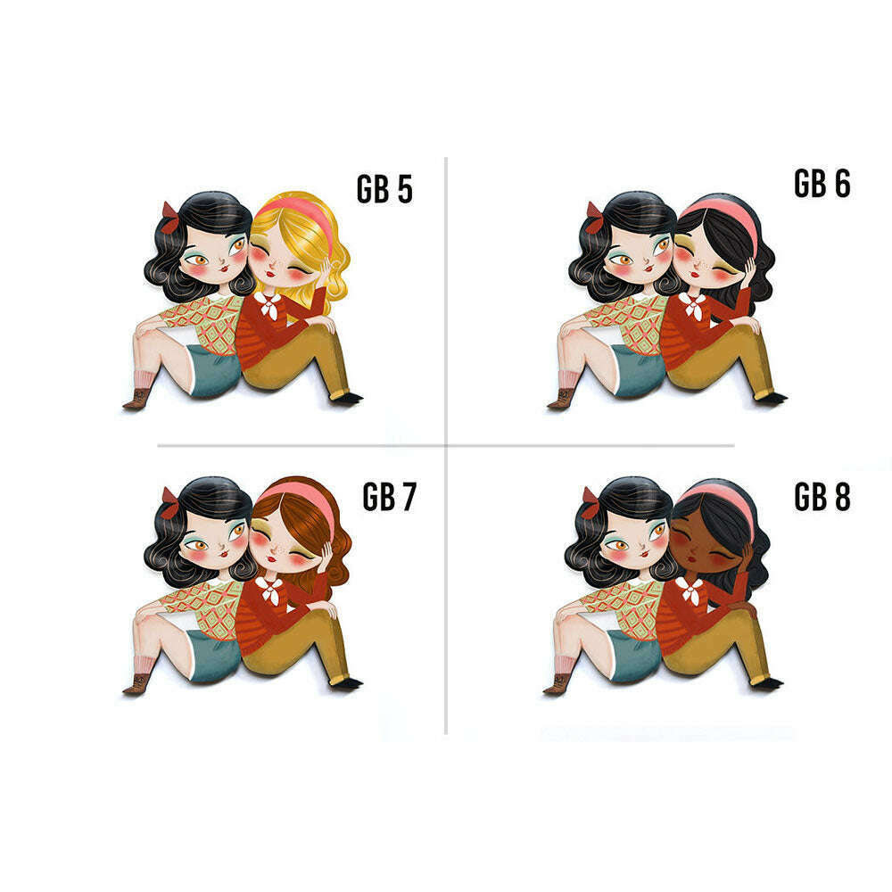 Puzzle with brunette girl brooch by Laliblue