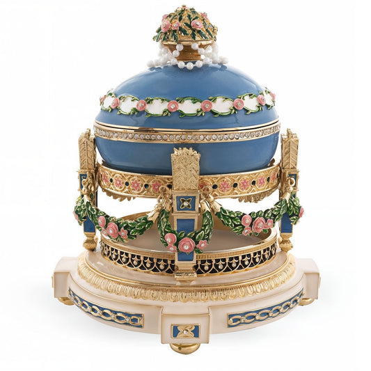 a blue and gold ornate box