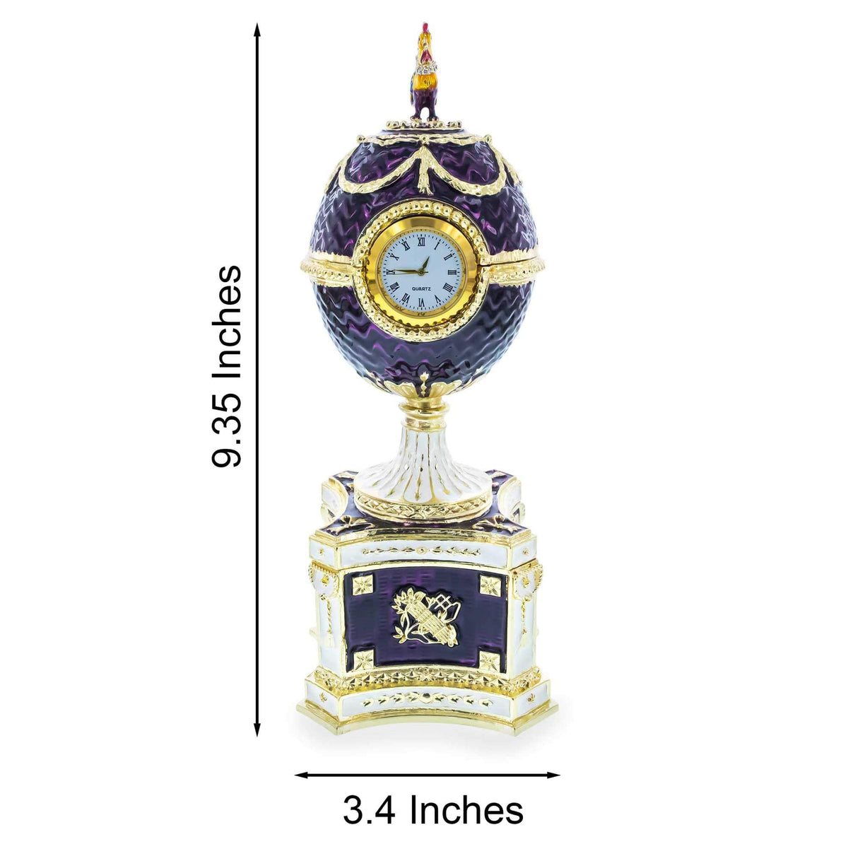 1904 Kelch Chanticleer Royal Imperial Musical Easter Egg in Purple Enamel