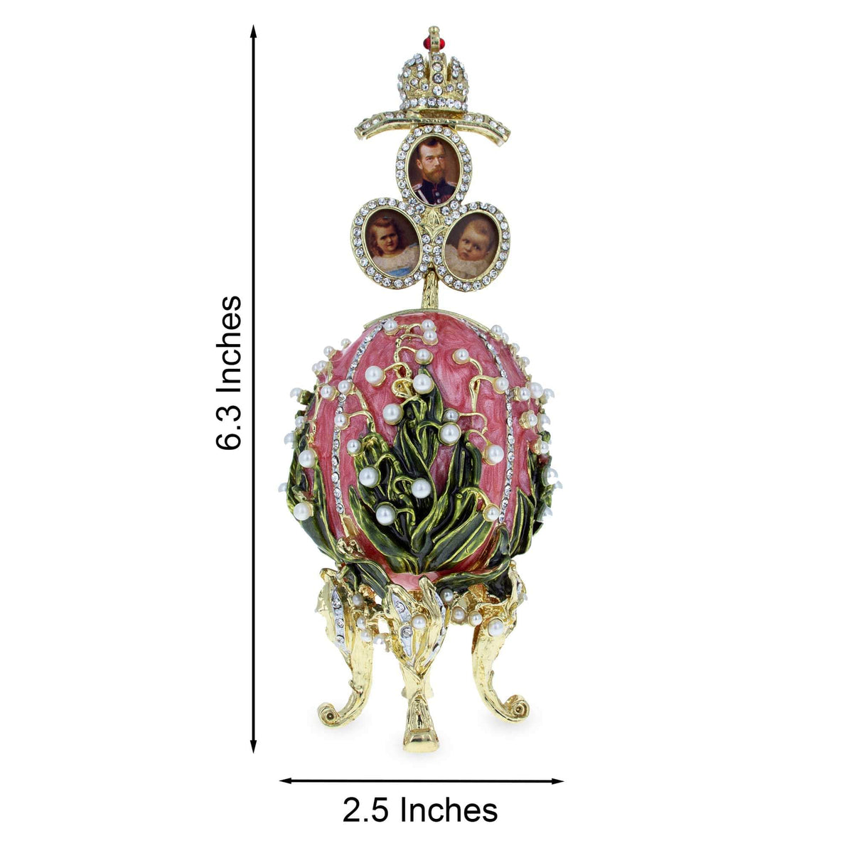 1898 Lilies of the Valley Musical Royal Imperial Easter Egg 6.3 Inches