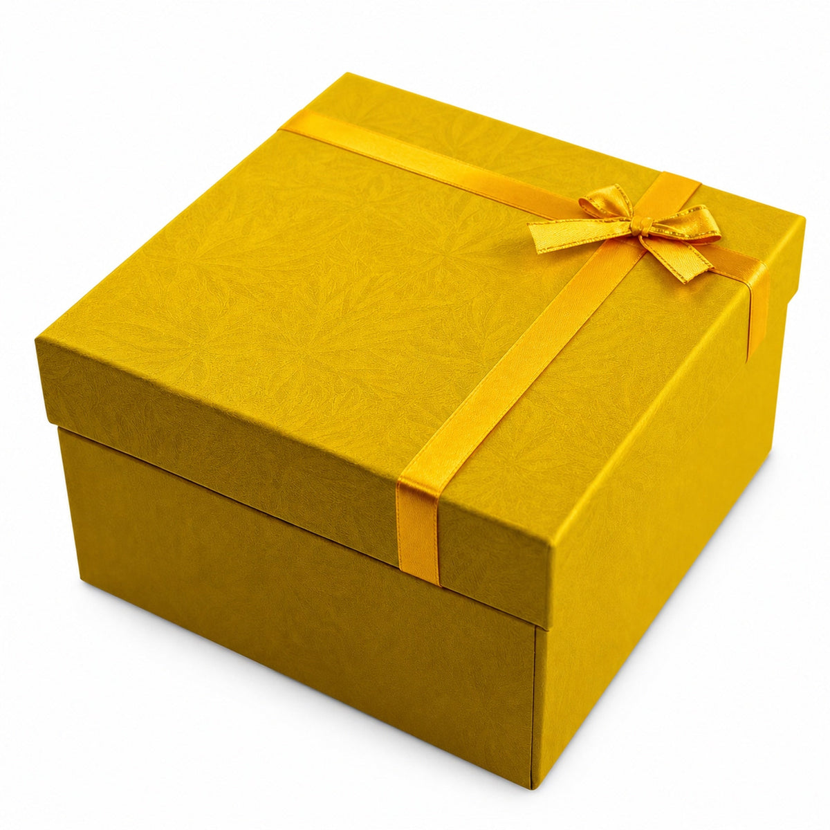 a yellow box with a bow