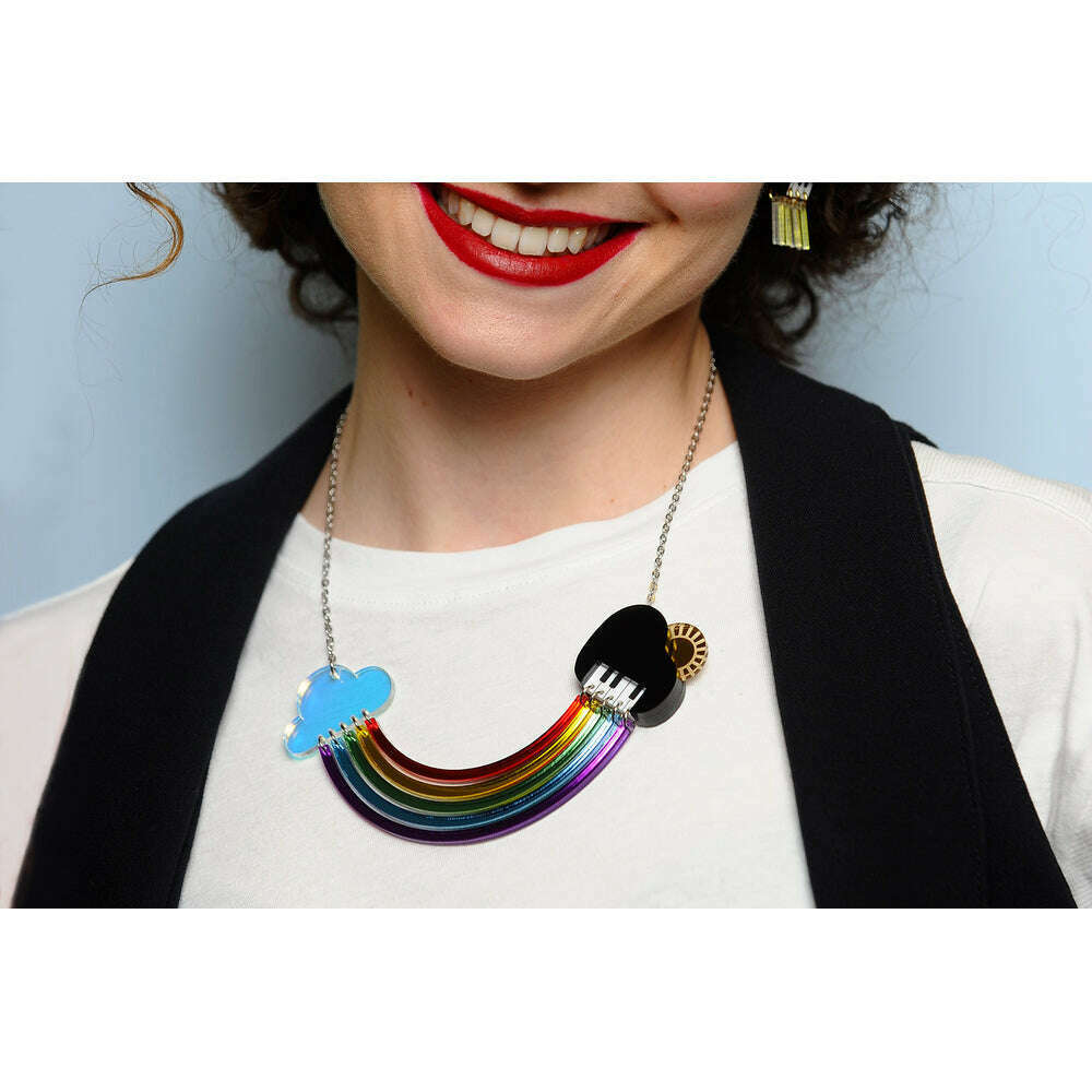 Rainbow Piano Necklace by Laliblue