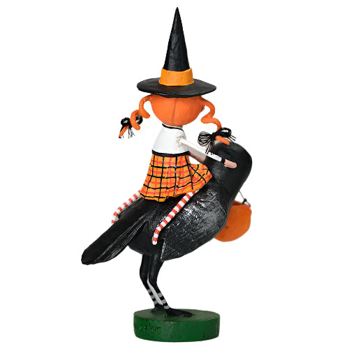 Raven's Flight Halloween Figurine by Lori Mitchell — 7.5-Inch Poly Resin Folk Art Collectible