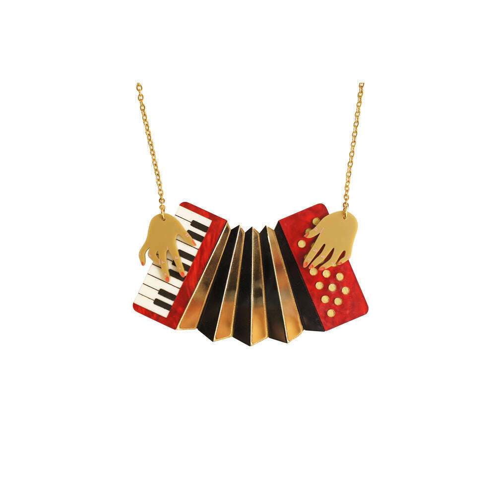 Red Accordion Necklace by Laliblue