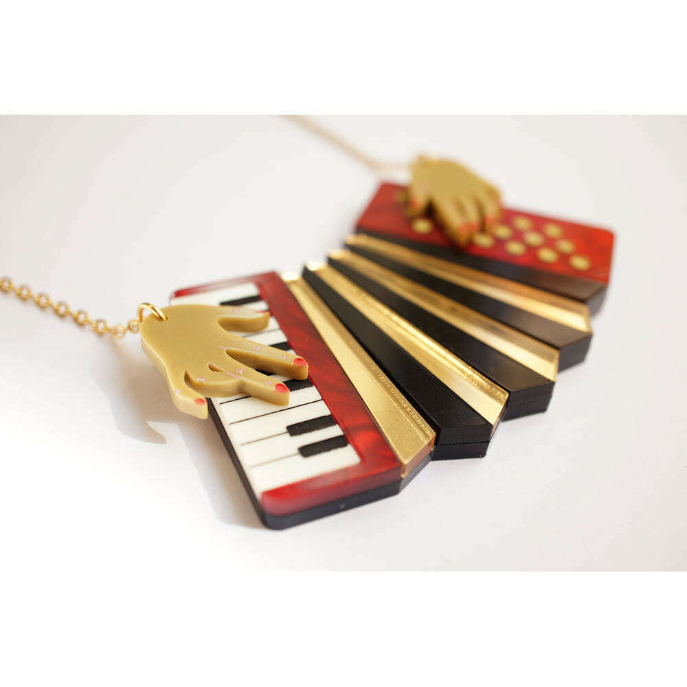 Red Accordion Necklace by Laliblue