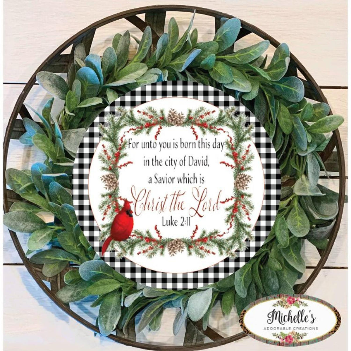 Red Cardinal Christ The Lord Round Sign