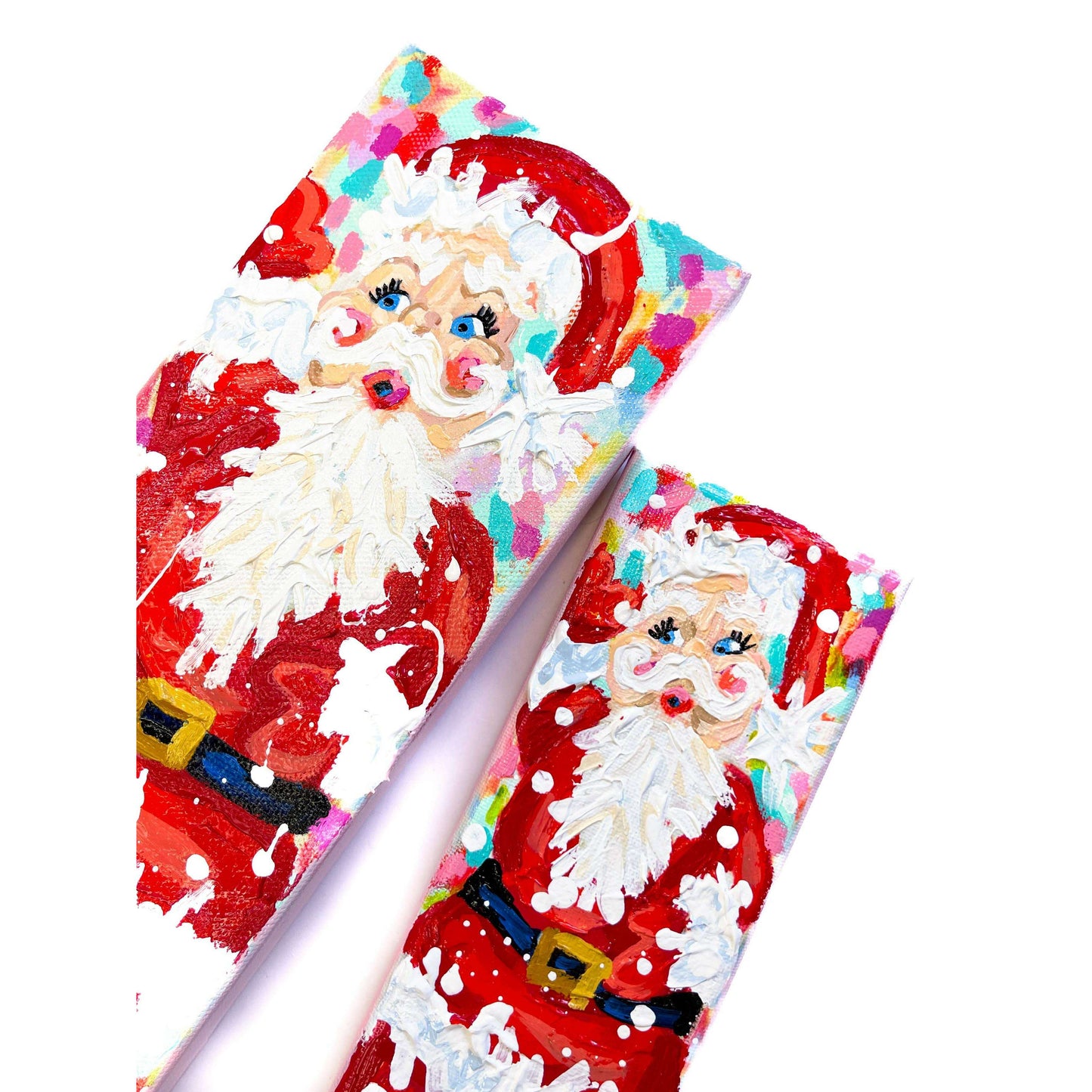 Red Velvet Vintage Santa Original Painting