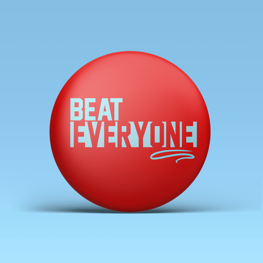 a red circle with white text on it