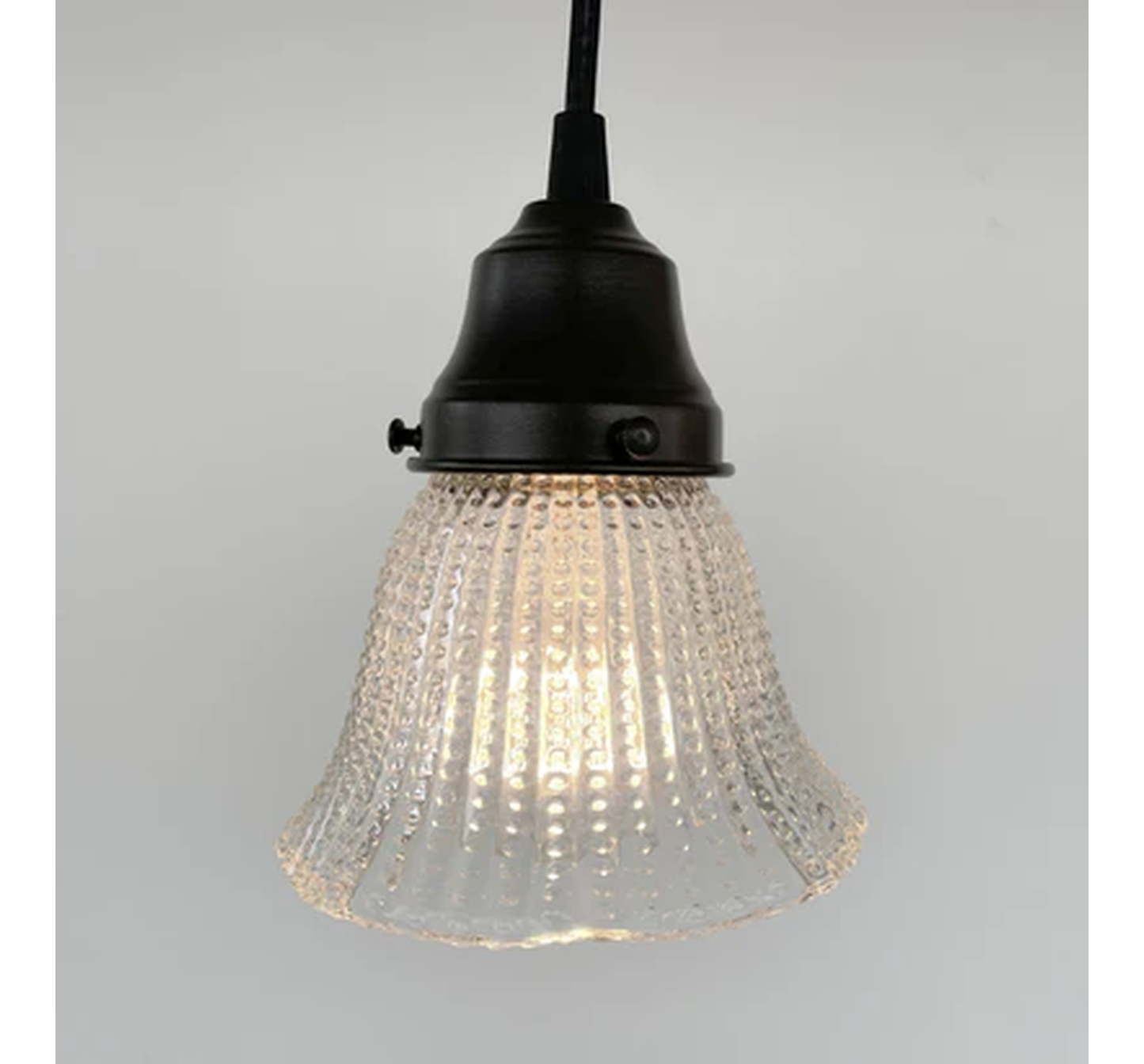 Petite Hobnail 1940's Glass Pendant Light