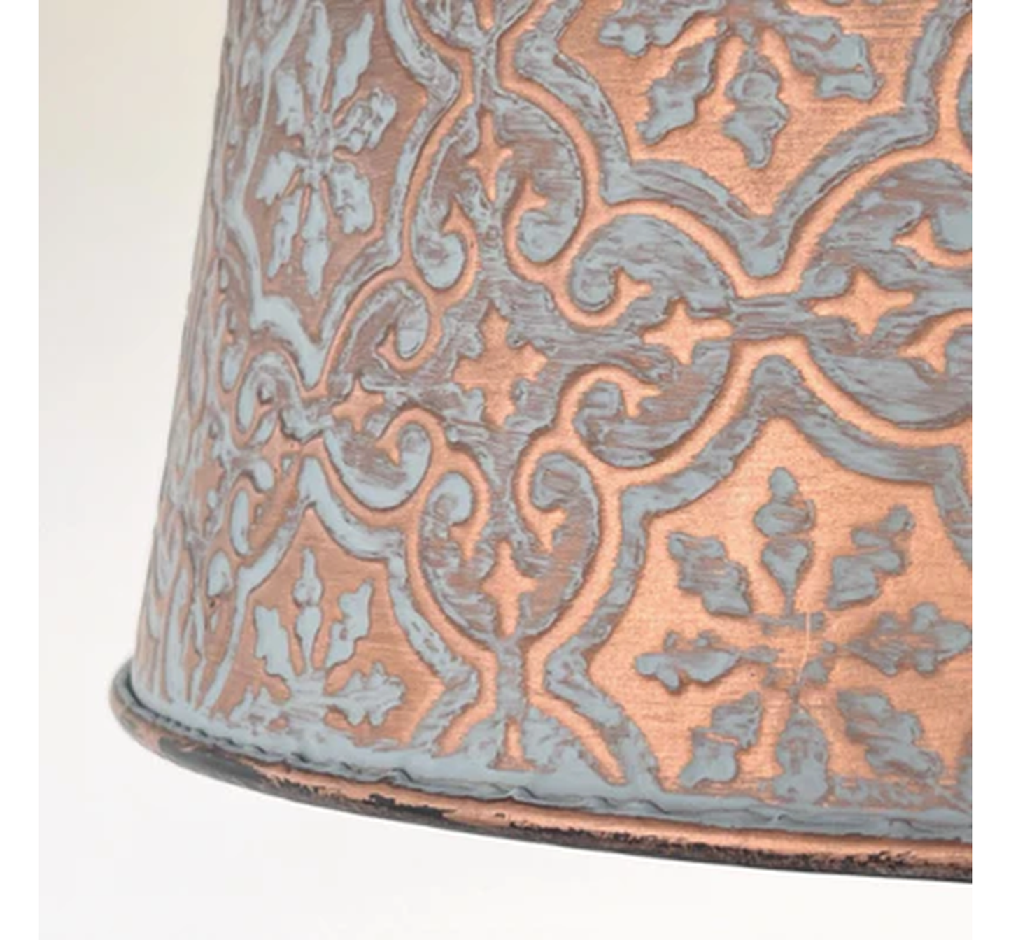 Ornate Copper Farmhouse Ceiling Light | 12" | 4-Bulb Flush Mount