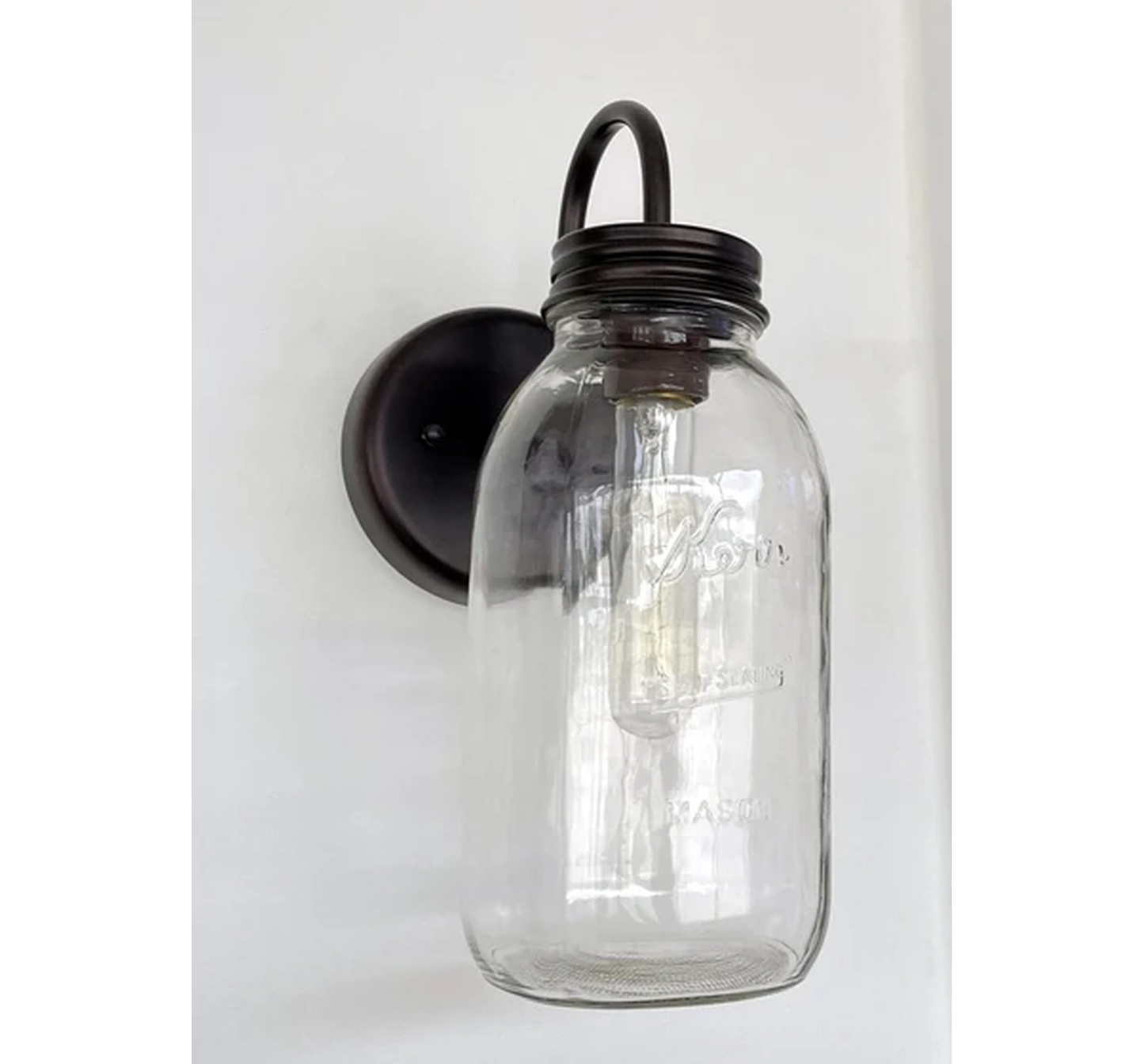 Vintage KERR Mason Jar Wall SCONCE Lighting Fixture
