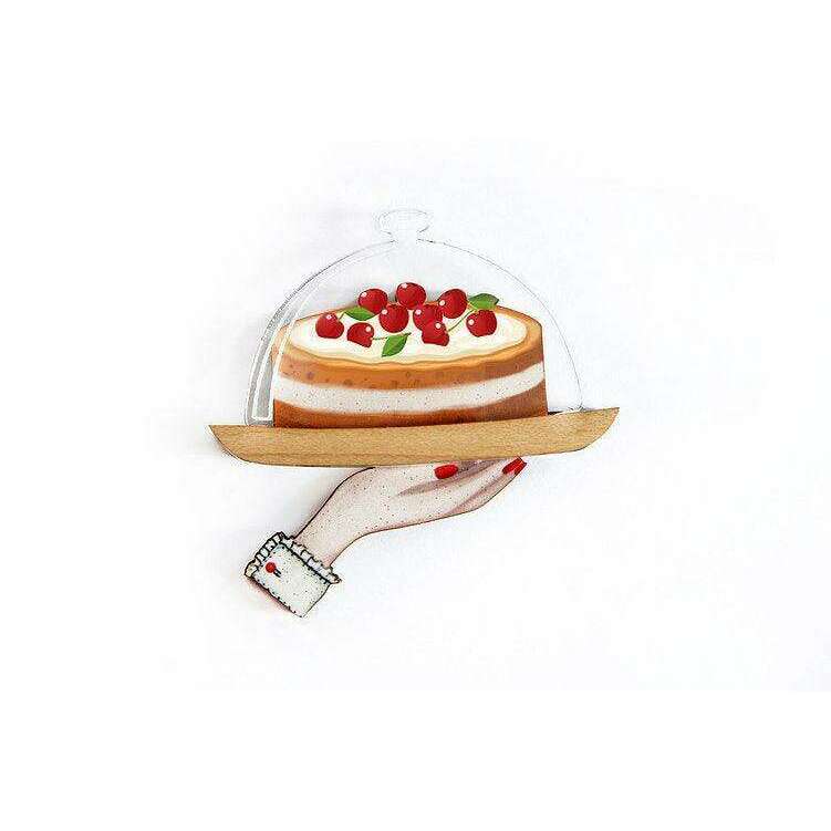 Retro Cherry Cake Brooch by Laliblue