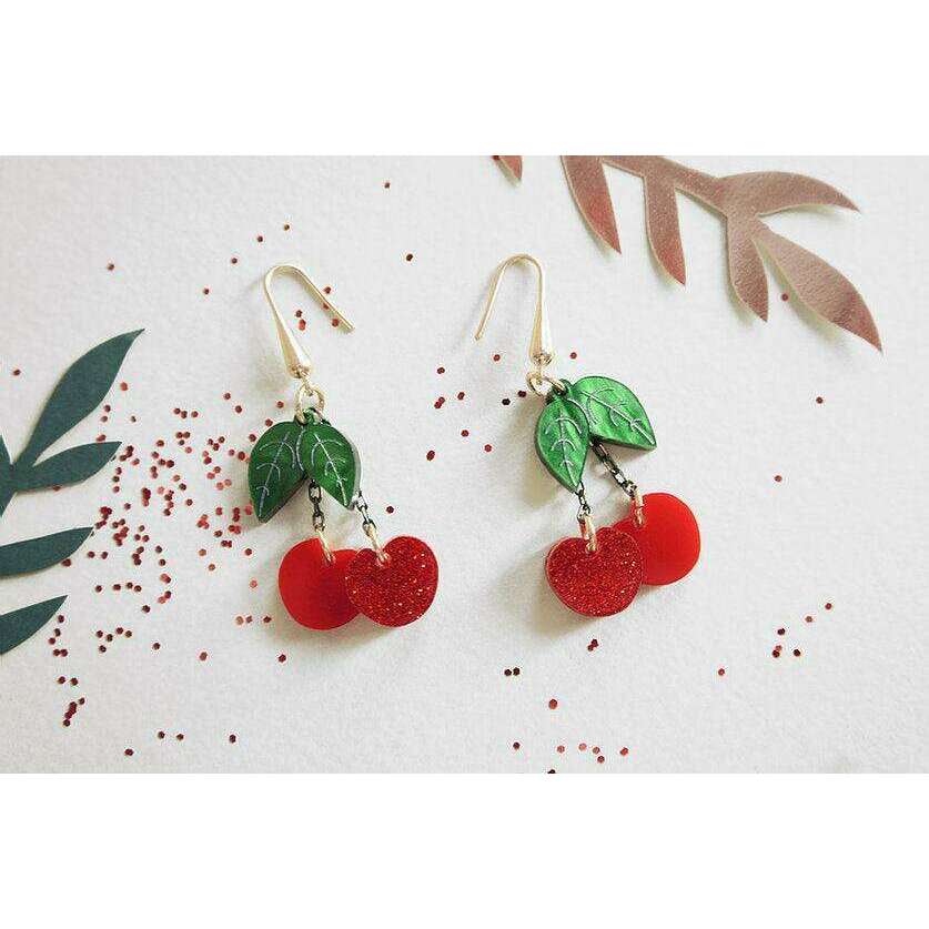 Retro Cherry Statement Earrings by Laliblue