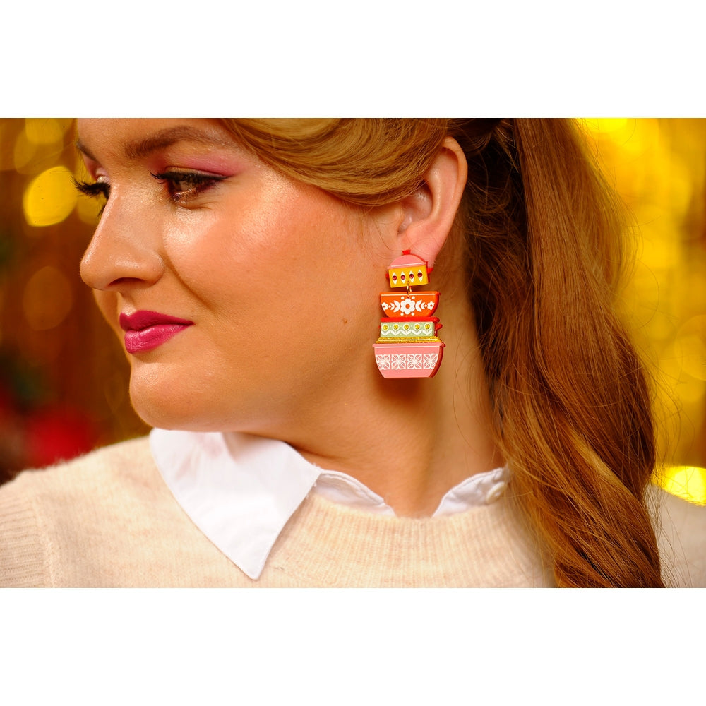 Retro Pyrex Container Earrings by Laliblue – Retro Statement Jewelry Laliblue