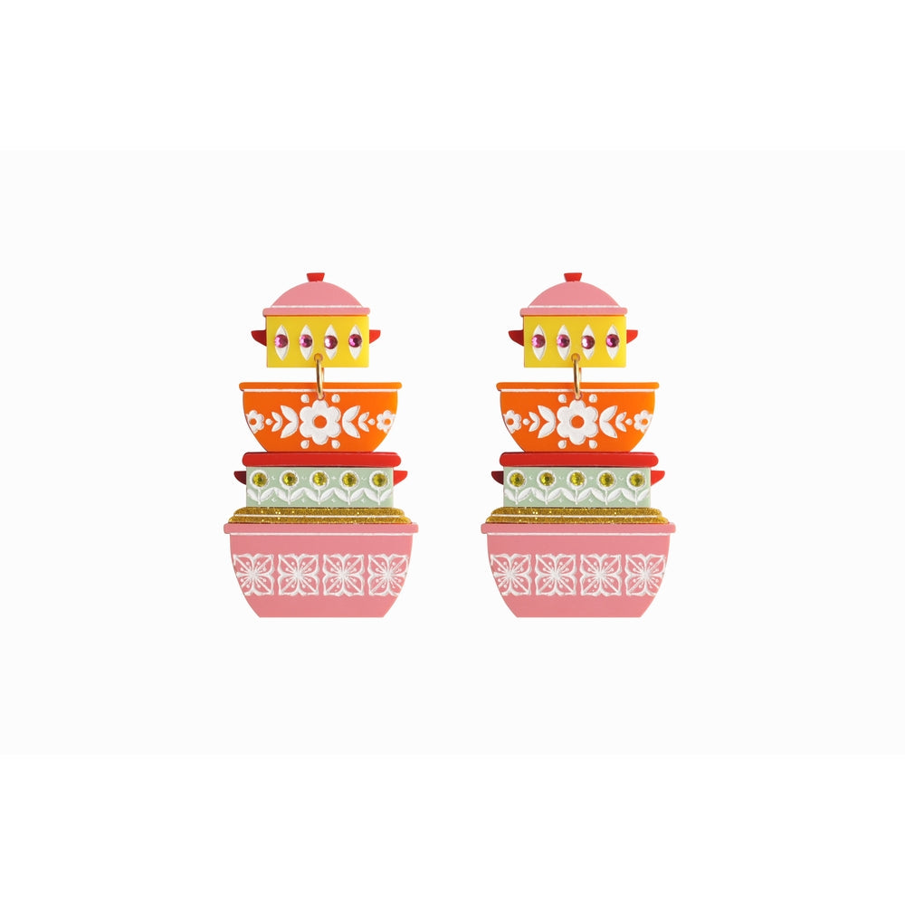 Retro Pyrex Container Earrings by Laliblue – Retro Statement Jewelry Laliblue
