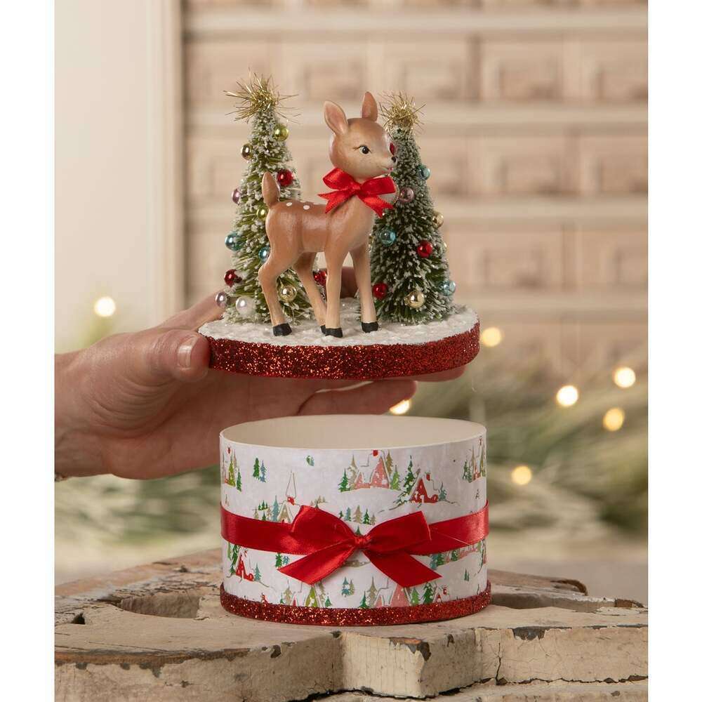 Retro Rudy Reindeer on Box by Bethany Lowe Designs