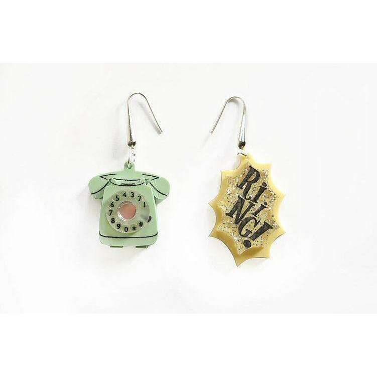 Retro Telephone Earrings by Laliblue
