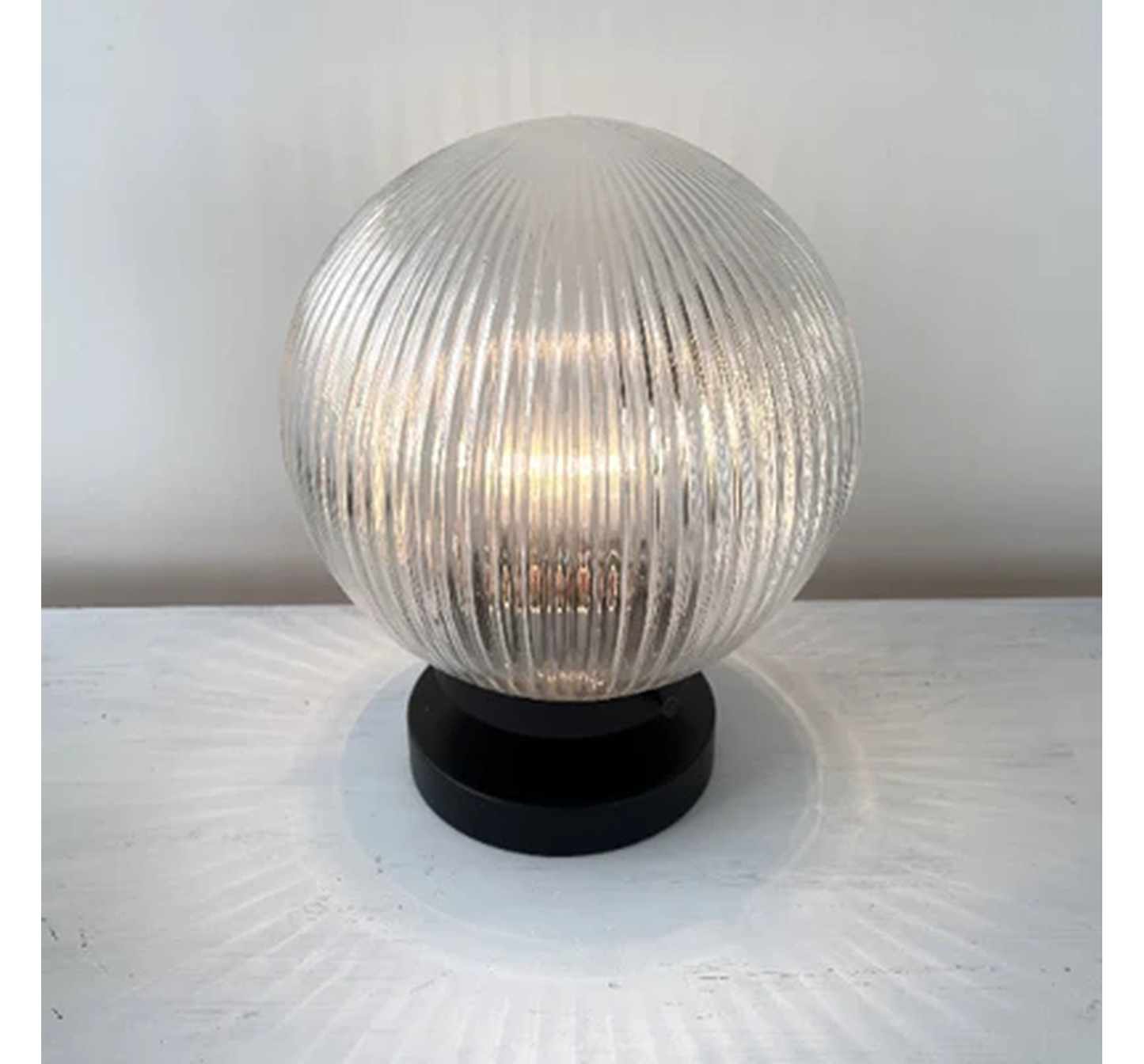 Large Holophane Antique Glass Globe Table Lamp