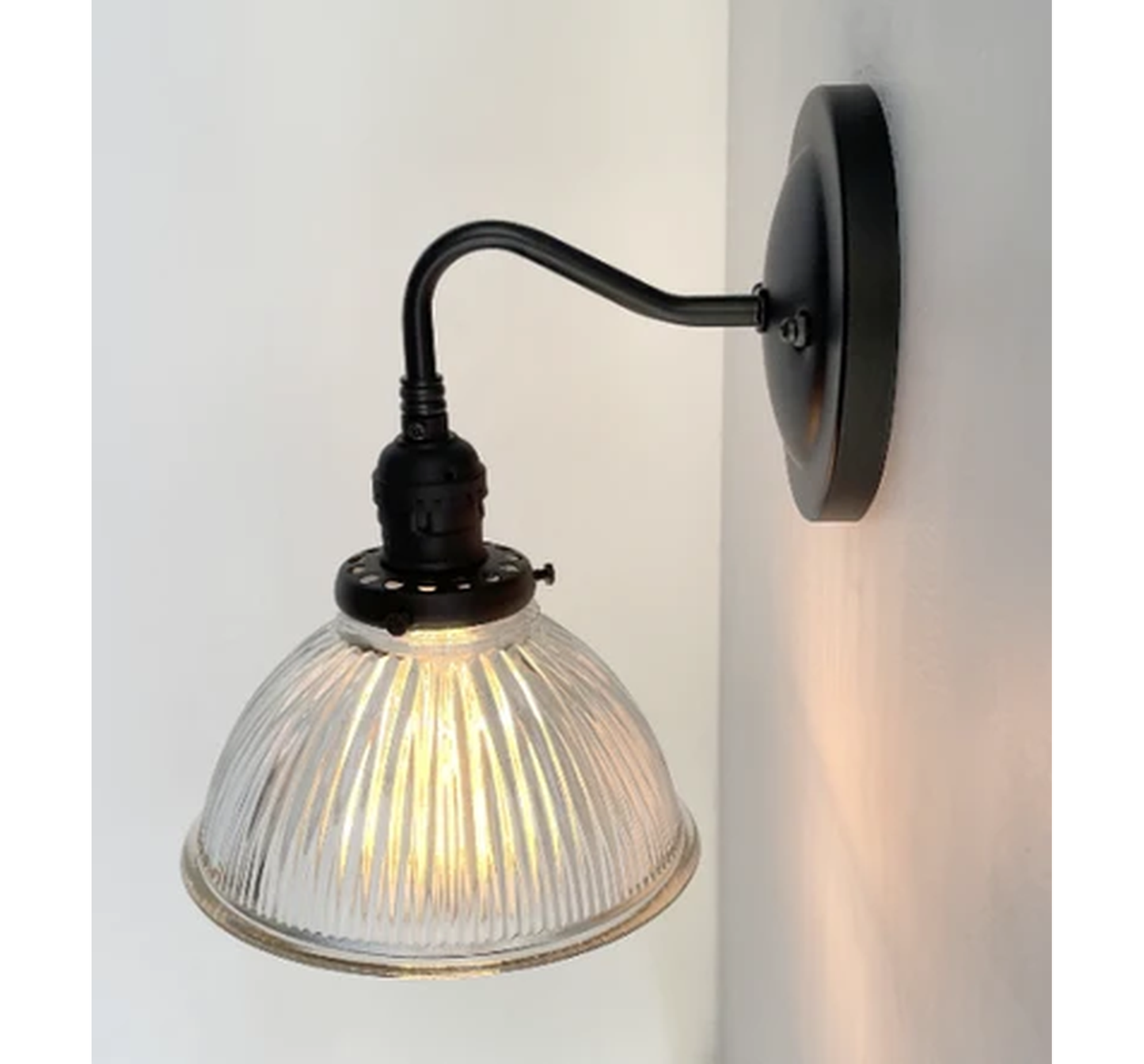 Factory Holophane Dome Exposed Socket Wall Sconce