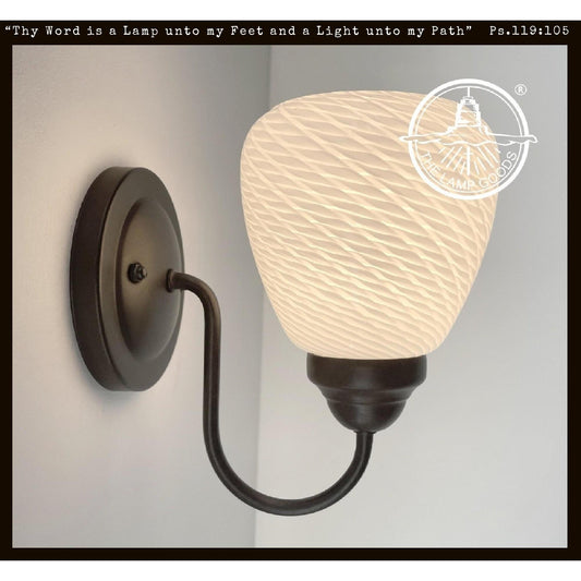 Modern 'Ribbon' 1970's Milk Glass WALL SCONCE Lighting