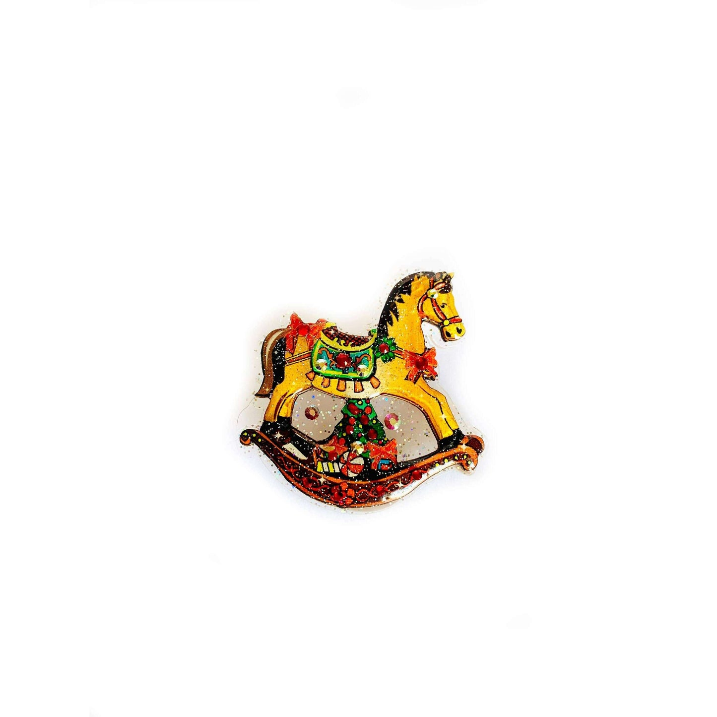 Rocking Horse Christmas Brooch by Rosie Rose Parker