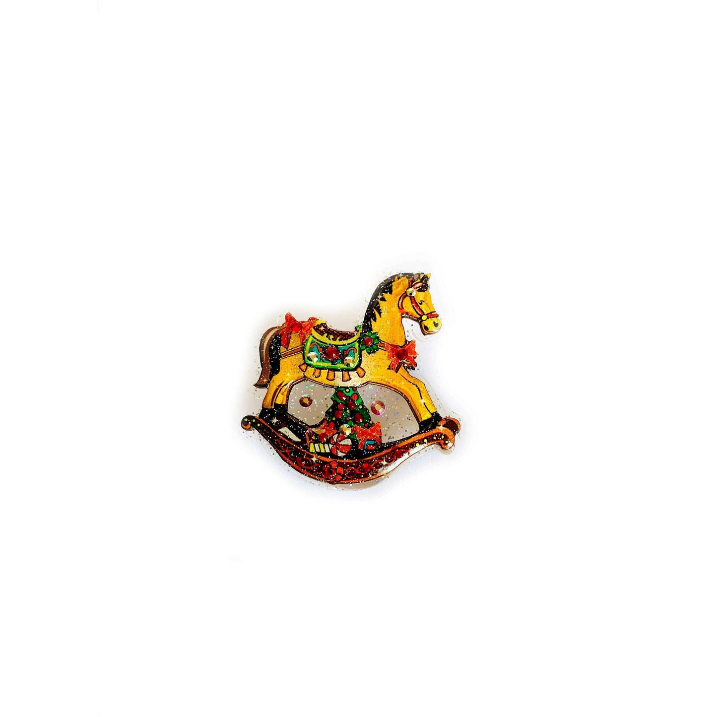 Rocking Horse Christmas Brooch by Rosie Rose Parker