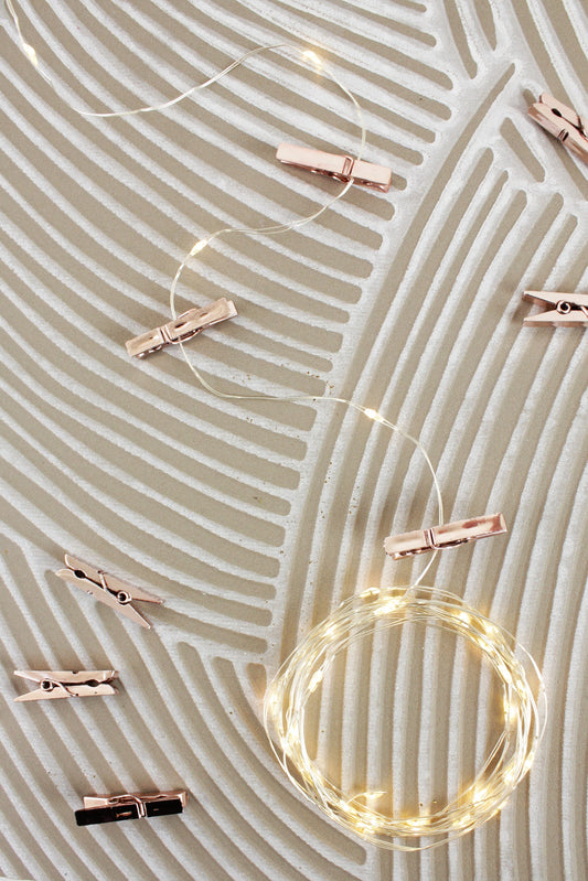 36 LED Rose Gold Photo Clip String Light- Battery Operated