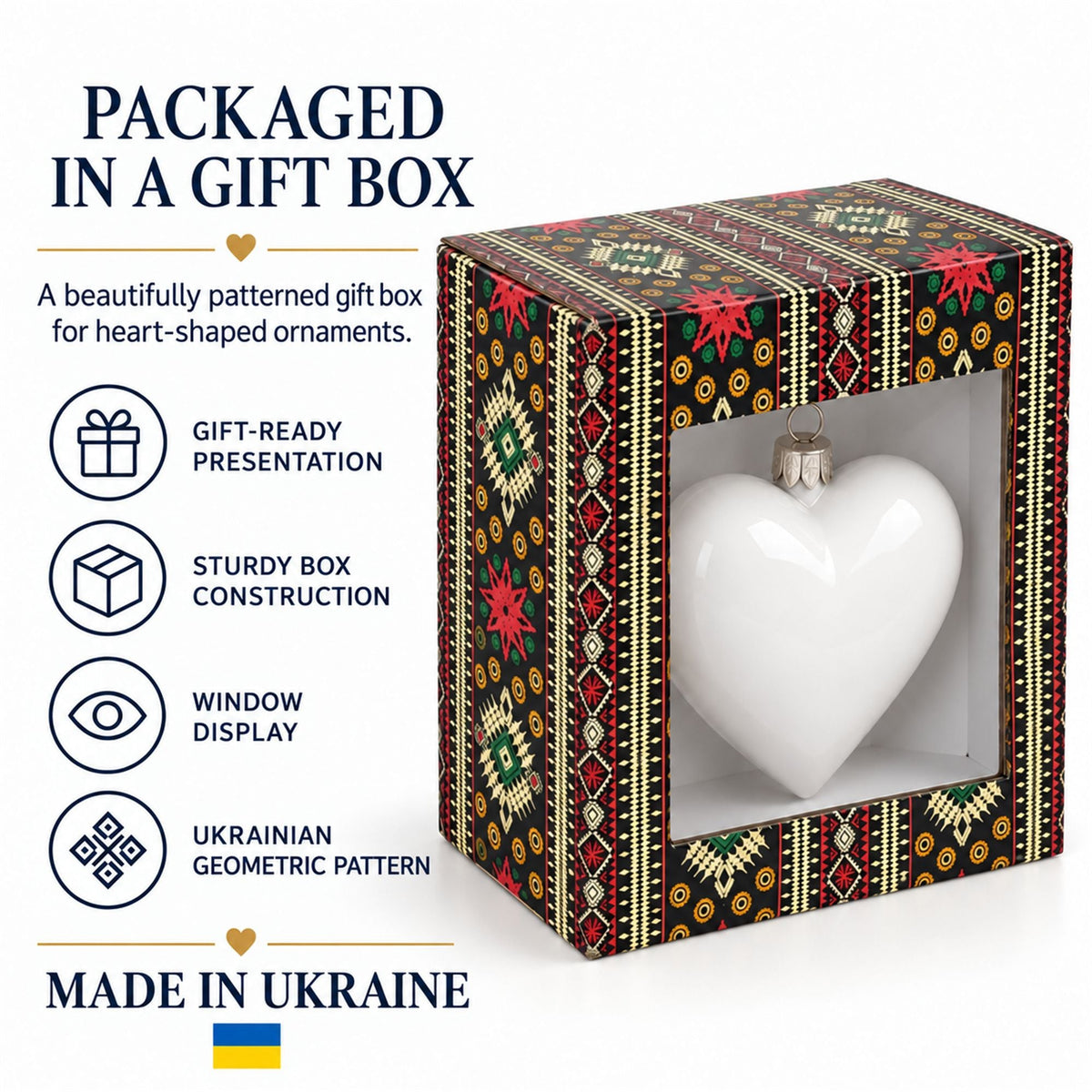Regal Red Jeweled Glass Heart Ornament