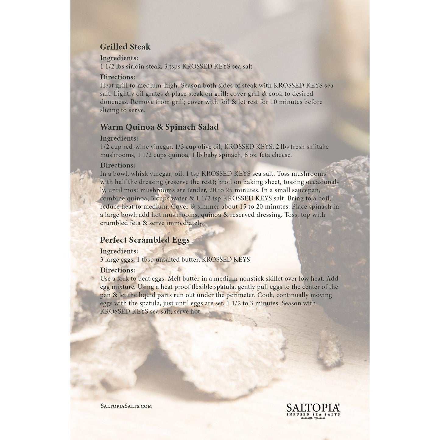 Truffle Salt, Black Italian Truffles: KROSSED KEYS