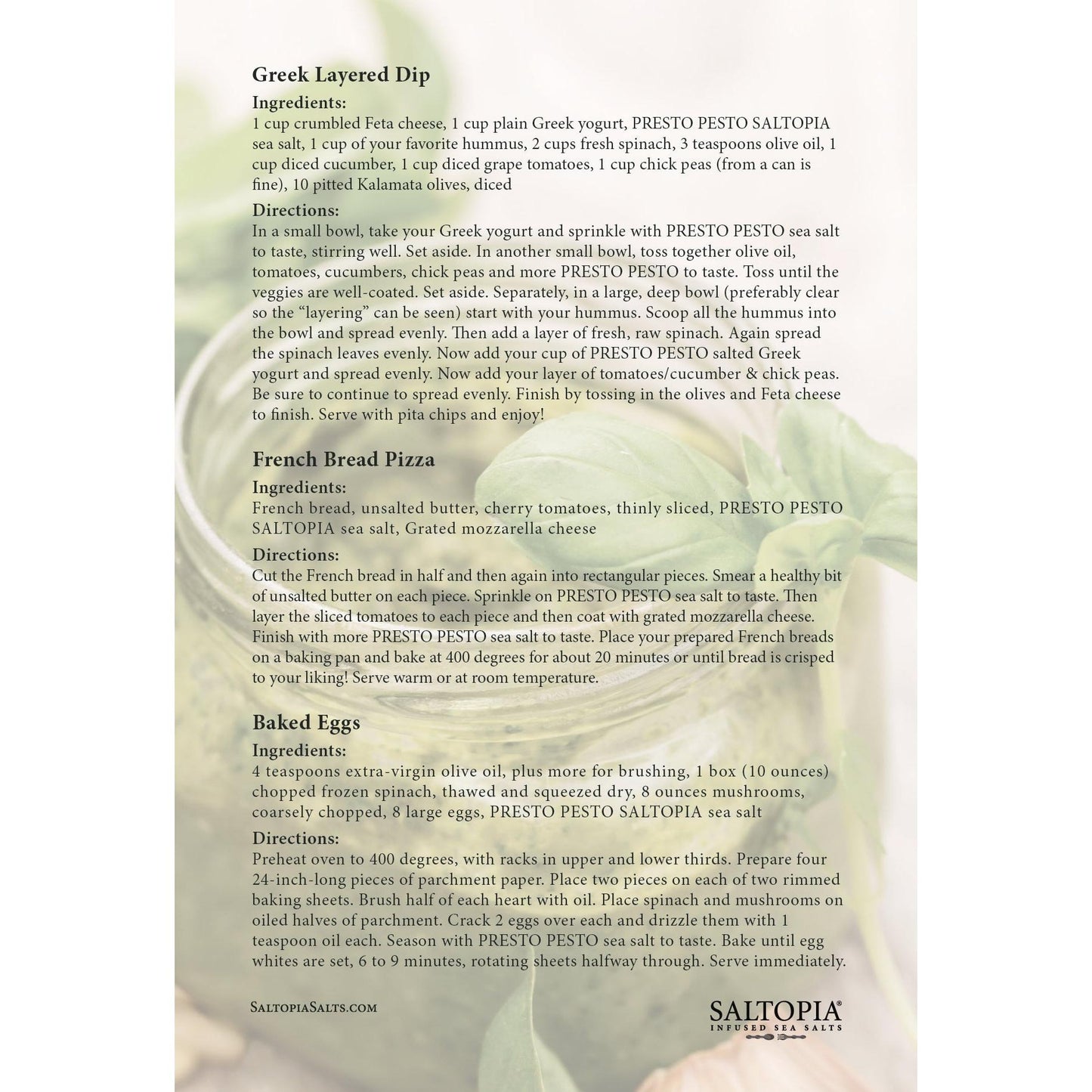 Basil, Garlic & Lemon Salt: PRESTO PESTO