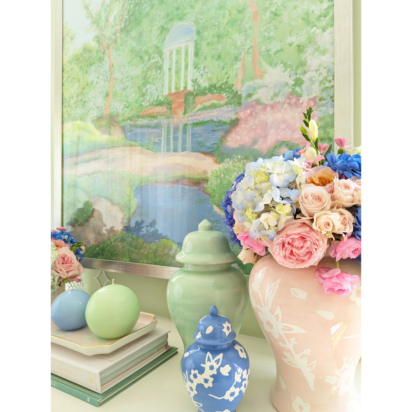 Sakura Ginger Jars in Hydrangea Light Blue