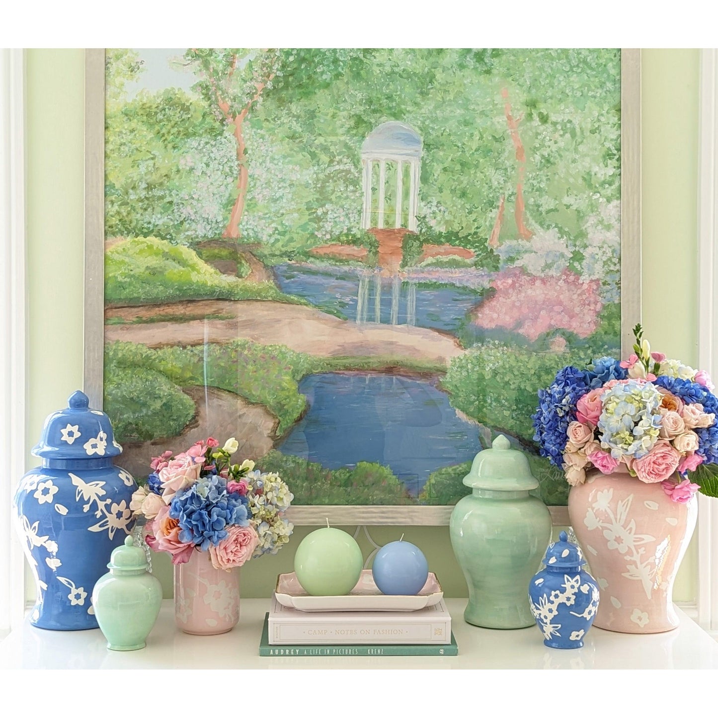 Sakura Ginger Jars in Hydrangea Light Blue