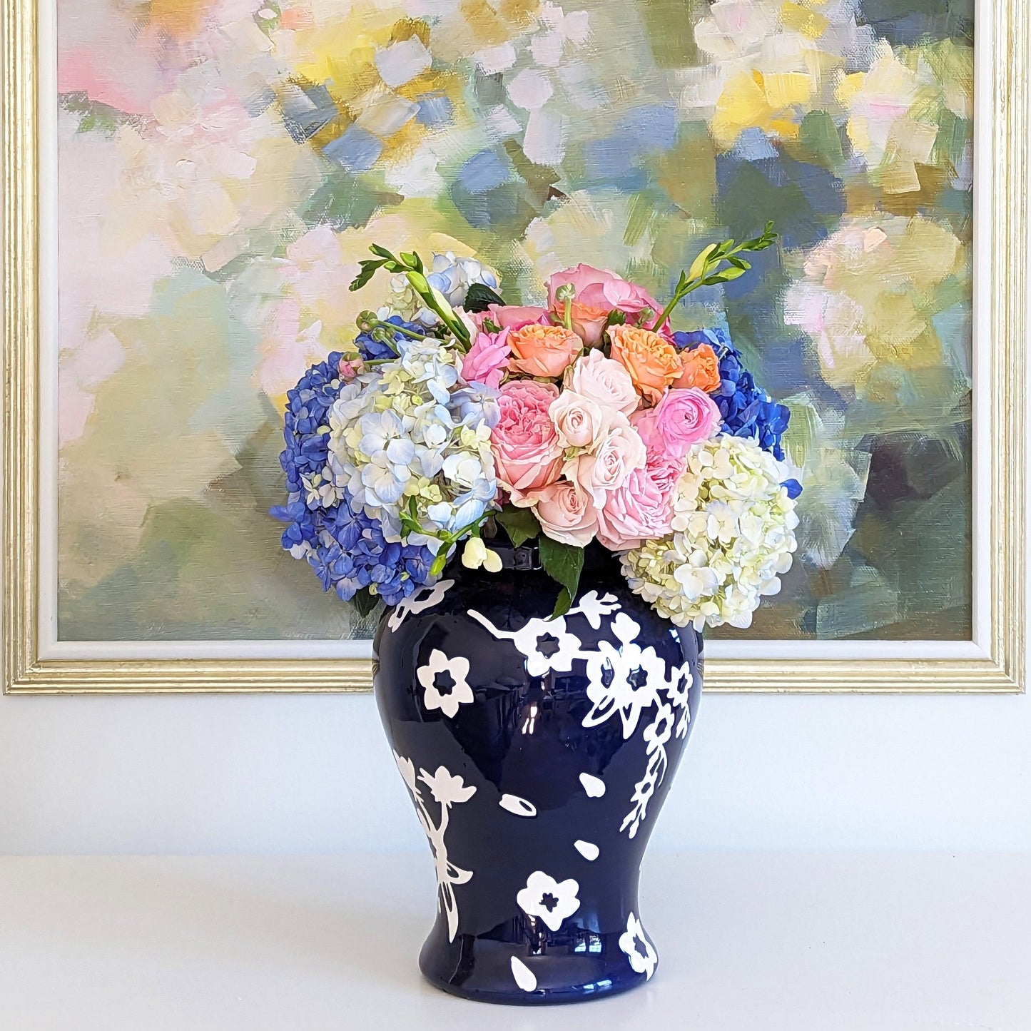 Sakura Ginger Jars in Hydrangea Light Blue