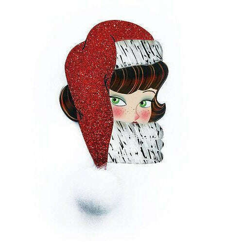 Santa Baby Brunette Brooch by Laliblue