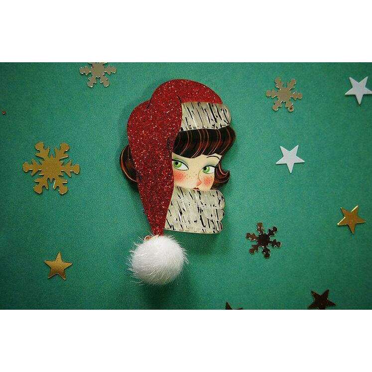 Santa Baby Brunette Brooch by Laliblue