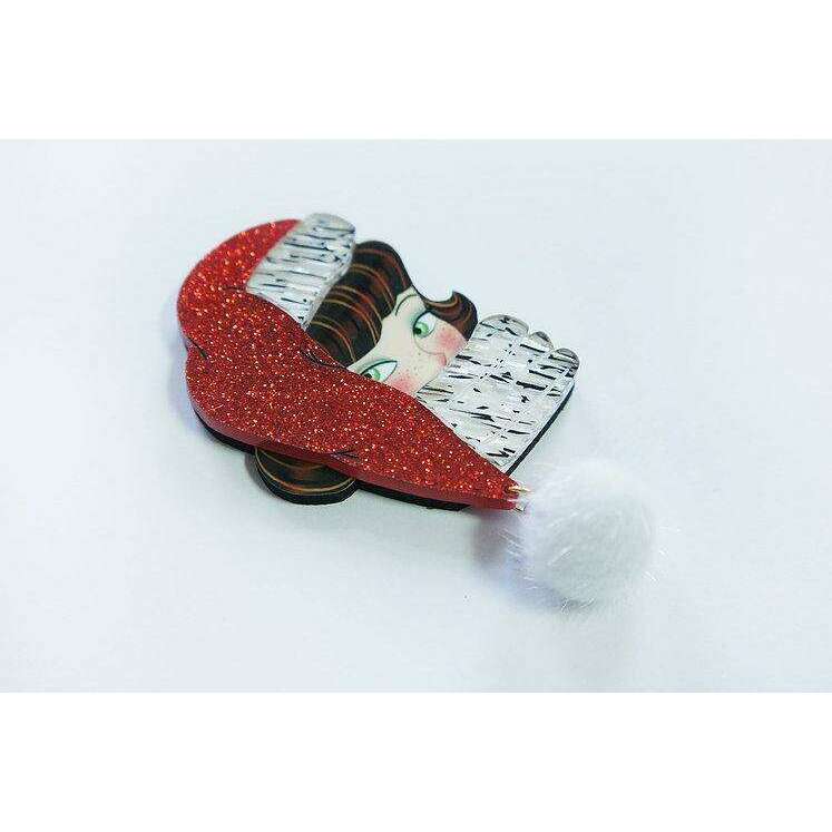 Santa Baby Brunette Brooch by Laliblue