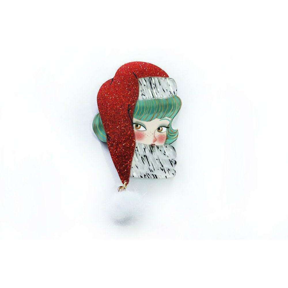 Santa Claus Jolly Green Brooch by Laliblue