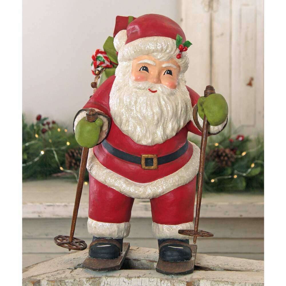 Santa Delivery on Skis | Bethany Lowe | Christmas Decor
