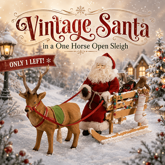 Santa in a One Horse Open Sleigh Vintage Santa by Bethany Lowe Designs