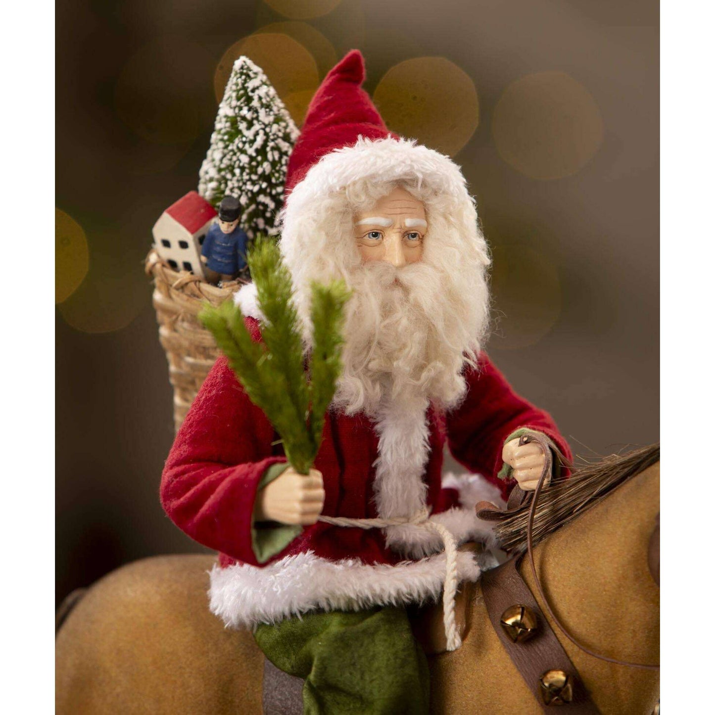 Santa Riding Horse Pull Toy by Bethany Lowe