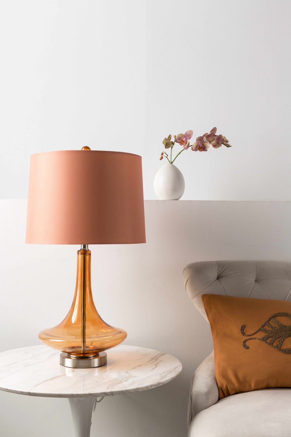 a lamp on a table
