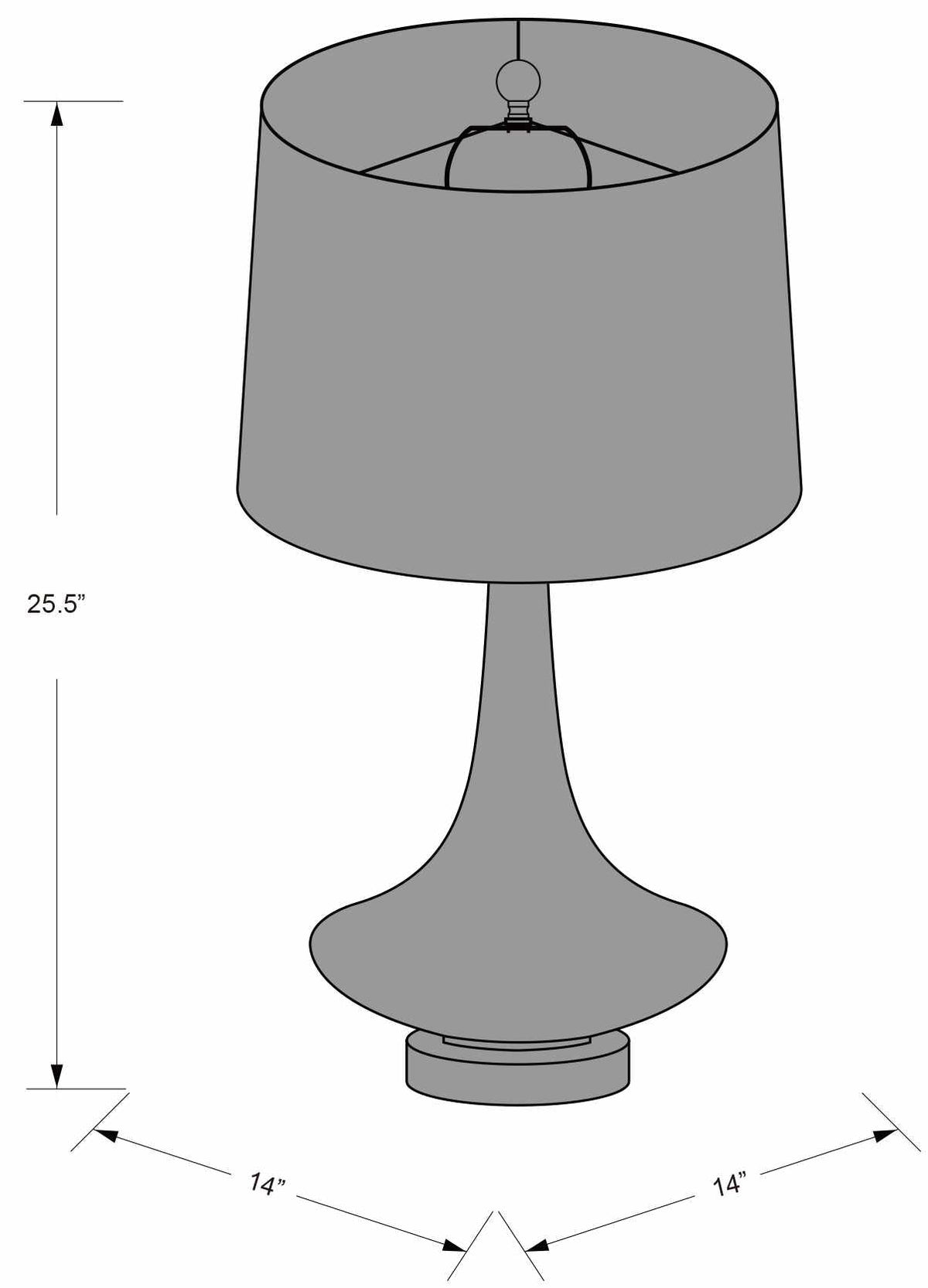 a drawing of a lamp