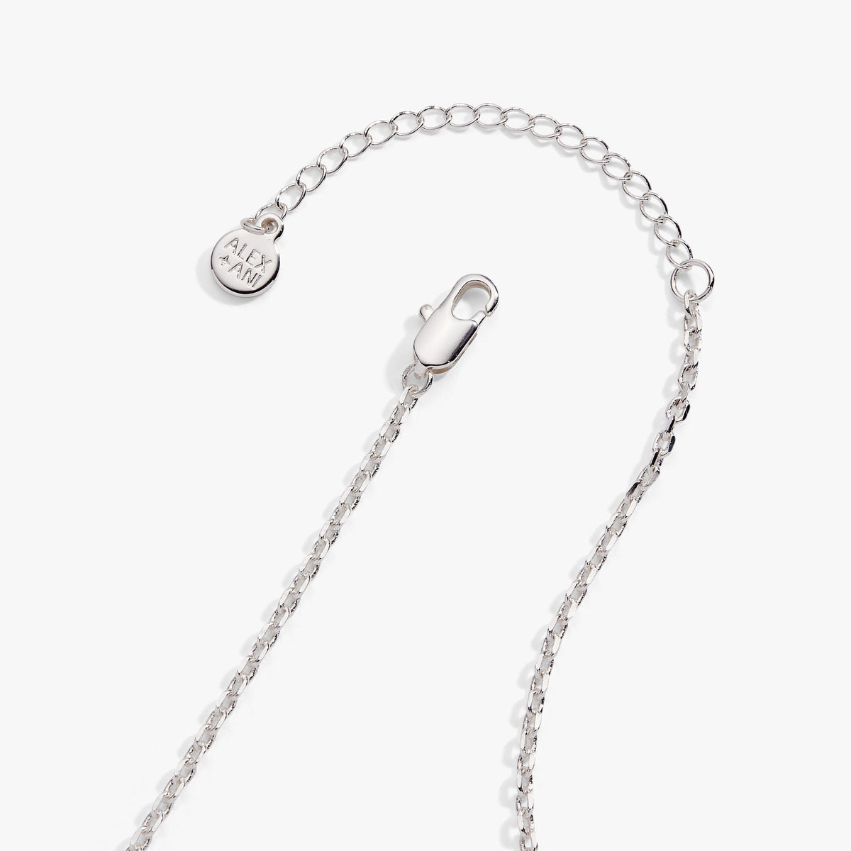 a silver chain with a charm