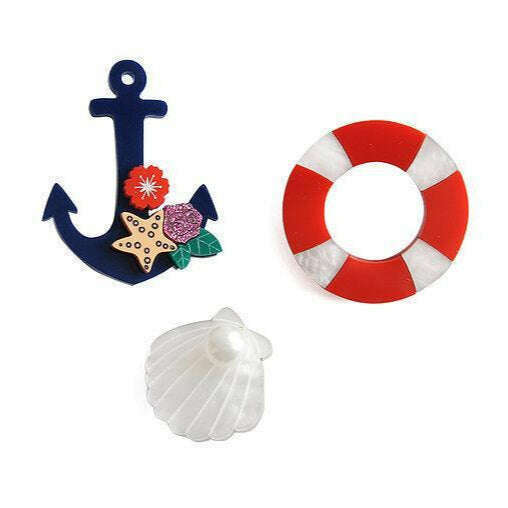 Set of 3 Nautical Brooches by Laliblue