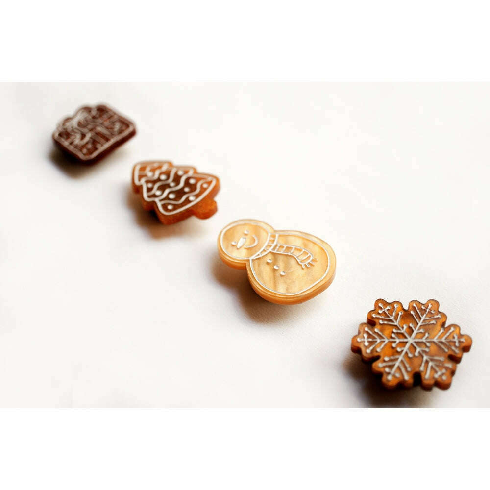 Set of 4 Gingerbread Cookie Button Covers by Laliblue