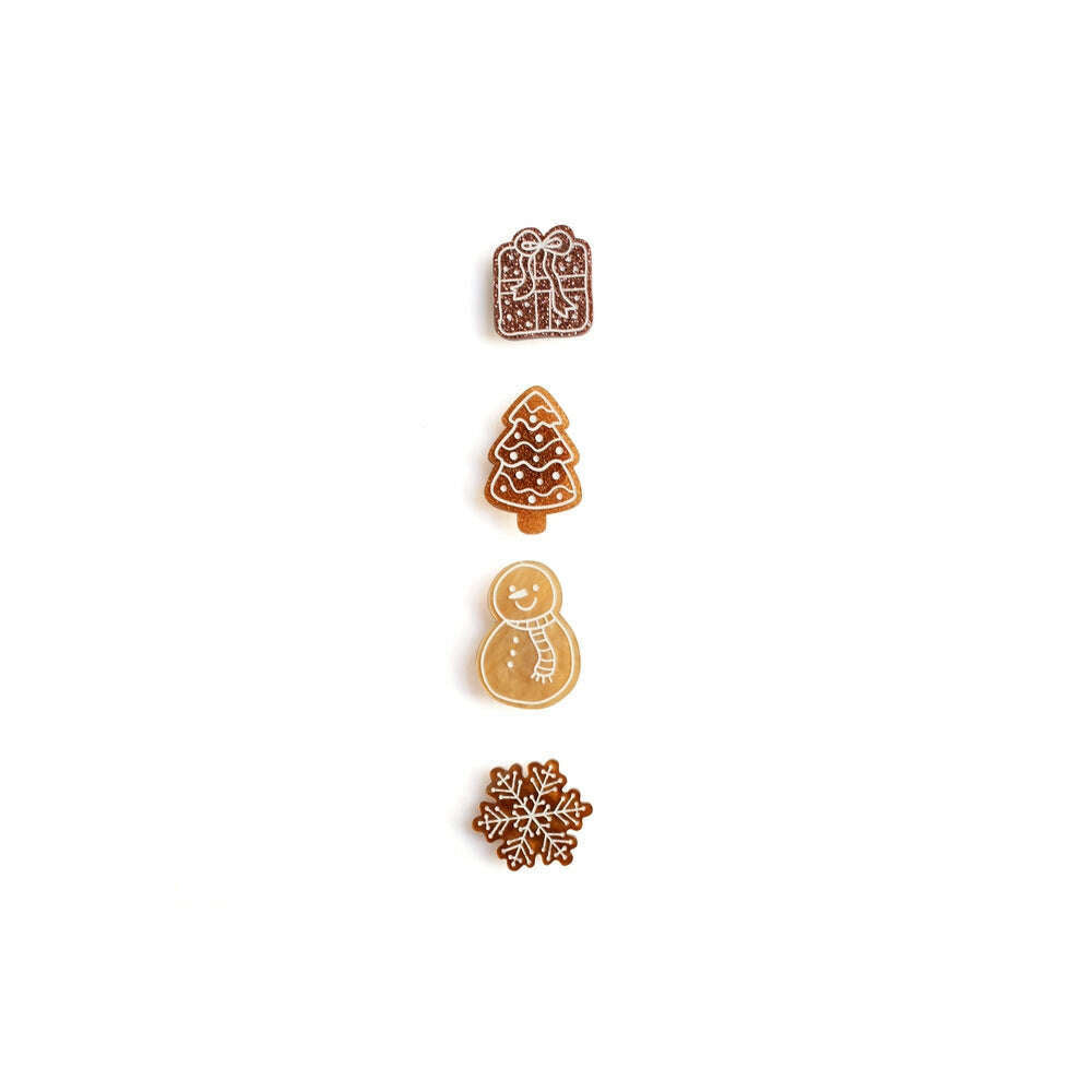 Set of 4 Gingerbread Cookie Button Covers by Laliblue